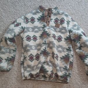 HOME FREE Men's LARGE LG L  Patterned Pullover Jacket COAT SWEATSHIRT VINTAGE